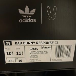 Adidas Bad Bunny triple black, Mens 10 1/2.